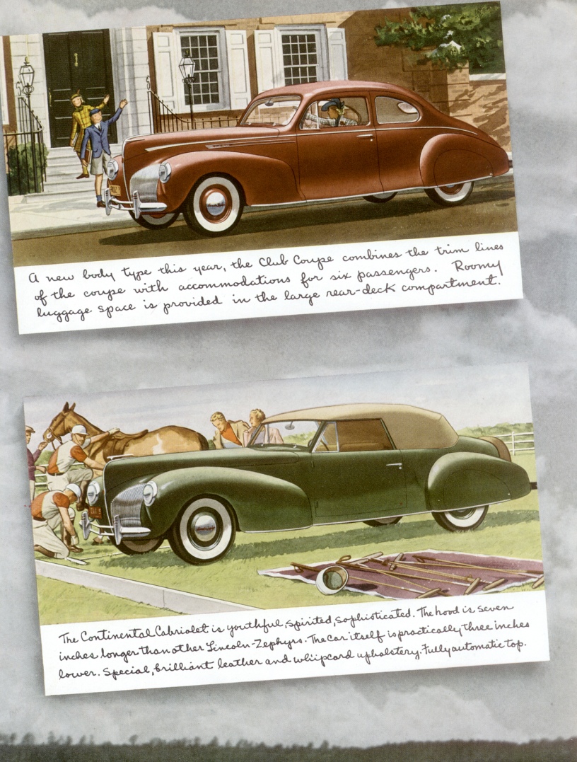 1940 Lincoln Zephyr Brochure Revision Page 1